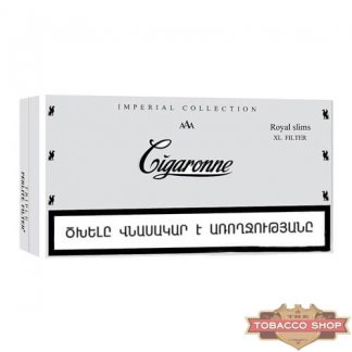 Пачка сигарет Cigaronne Royal Slims XL Filter White 120mm